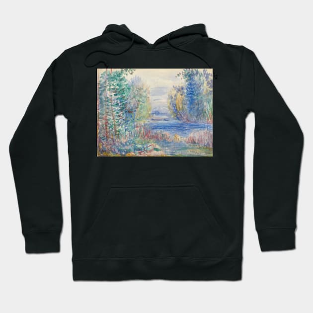 River Landscape by Auguste Renoir Hoodie by Classic Art Stall